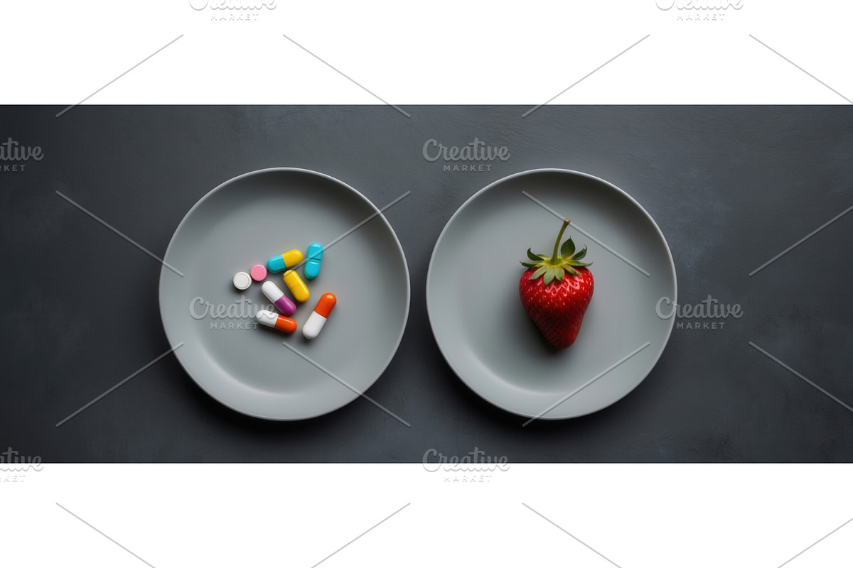 Comparison of colorful pills and a, an Illustration by tilialucida