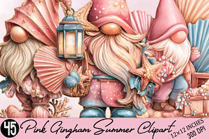 Seashell Gnome Clipart Bundle., an Illustration by SVGArt