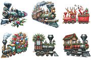 Christmas Trains Clipart P1, an Illustration by DreamArtGraphic (Thumbnail 3 of 5)