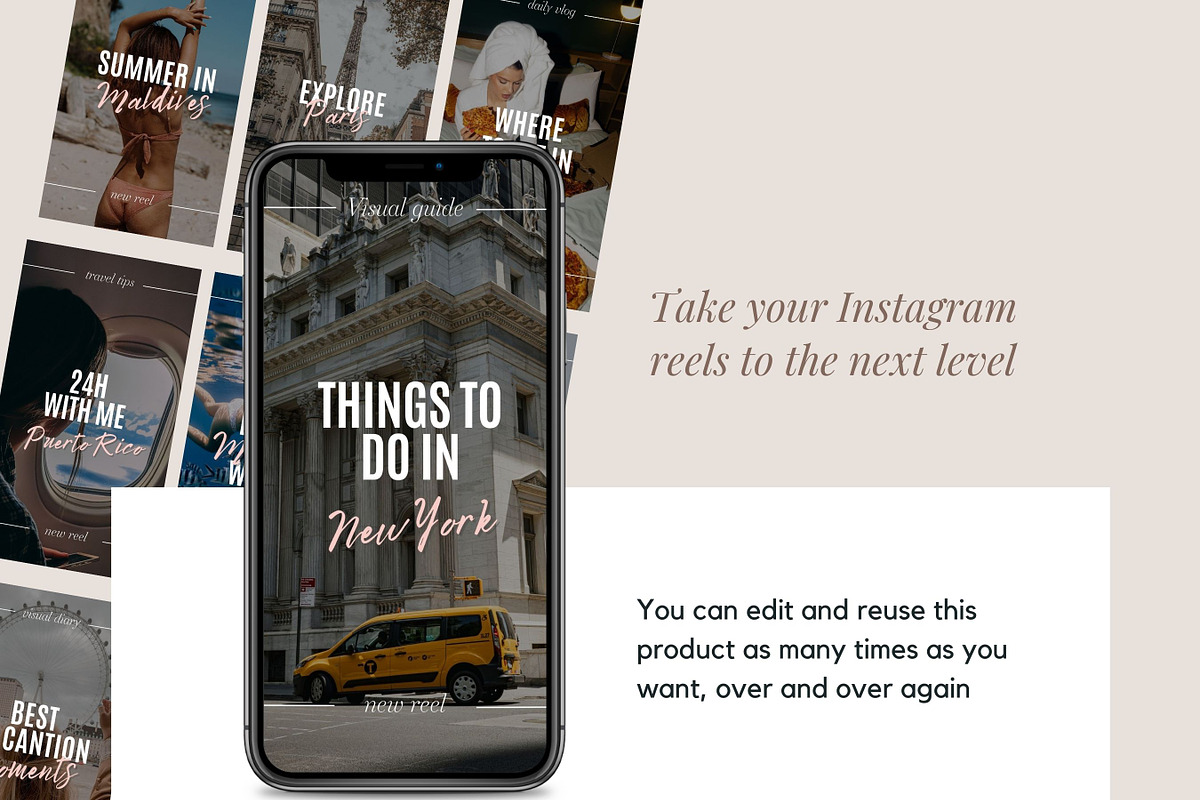Travel Reel Covers Templates, a Social Media Template by design4social (Photo 4 of 9)