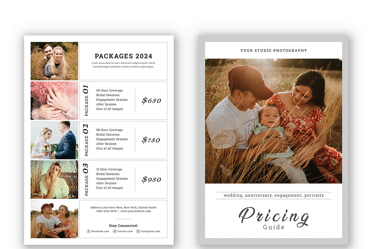 Photography Pricing Guide Template, a Flyer Template by graphicsunday