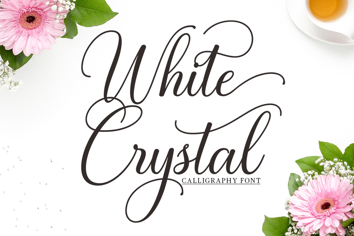 White Crystal, a Script Font by Mytha Studio (Photo 1 of 8)