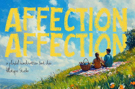 Affection Display Font, a Handwritten Font by Rillatype