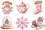 Pink Christmas Gingerbread Clipart, an Illustration by OK Design (Thumbnail 5 of 5)