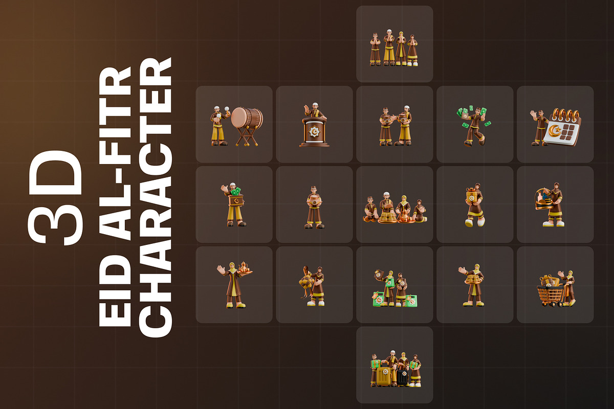 Eid Al-Fitr 3D Character Pack, a Characters & Person 3D Model by Tempcraft (Photo 3 of 5)