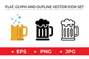 Yellow Black & White Beer Mug, an Outline Icon by Artonix (Thumbnail 1 of 2)