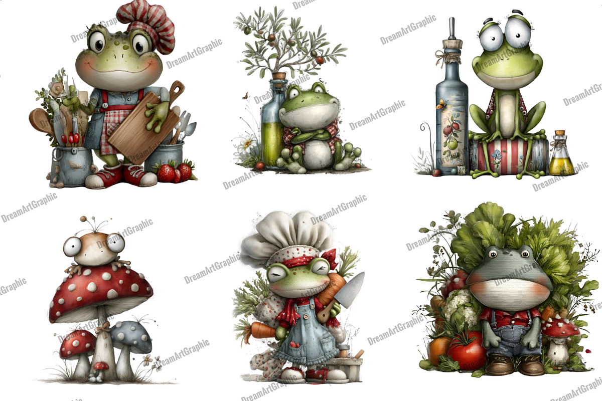 Frog Cutting Board Clipart, an Illustration by DreamArtGraphic (Photo 4 of 4)