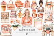 Watercolor Lady Boss clipart, an Illustration by Design Market (Thumbnail 1 of 4)