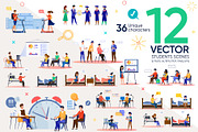 Students Vector Scenes, an Education Illustration by PavelVinnik (Thumbnail 1 of 3)