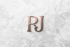 Logo Mockup 3D Front Gold Marble