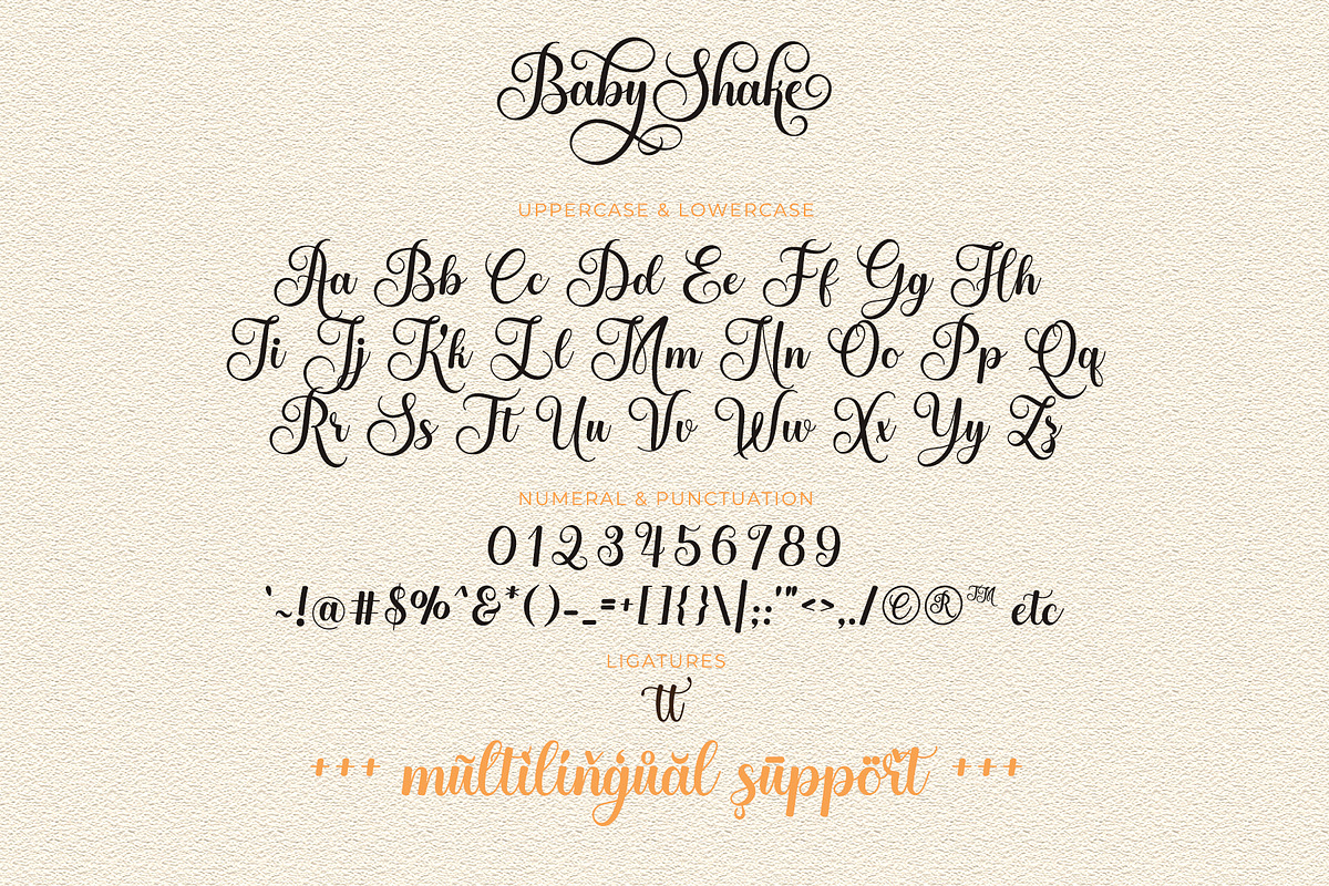 Baby Shake - Luxury Calligraphy Font, a Script Font by Airotype (Photo 11 of 13)