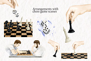 Chess Checkers Backgammon Clipart, a Sport Illustration by Elena Malgina Clipart (Thumbnail 6 of 11)