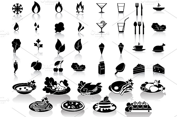 Set Of 40 Fooddrink Icons