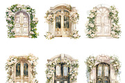 White Flowers Doors Clipart Bundle, a Decorative Illustration by Design Scotch (Thumbnail 5 of 8)