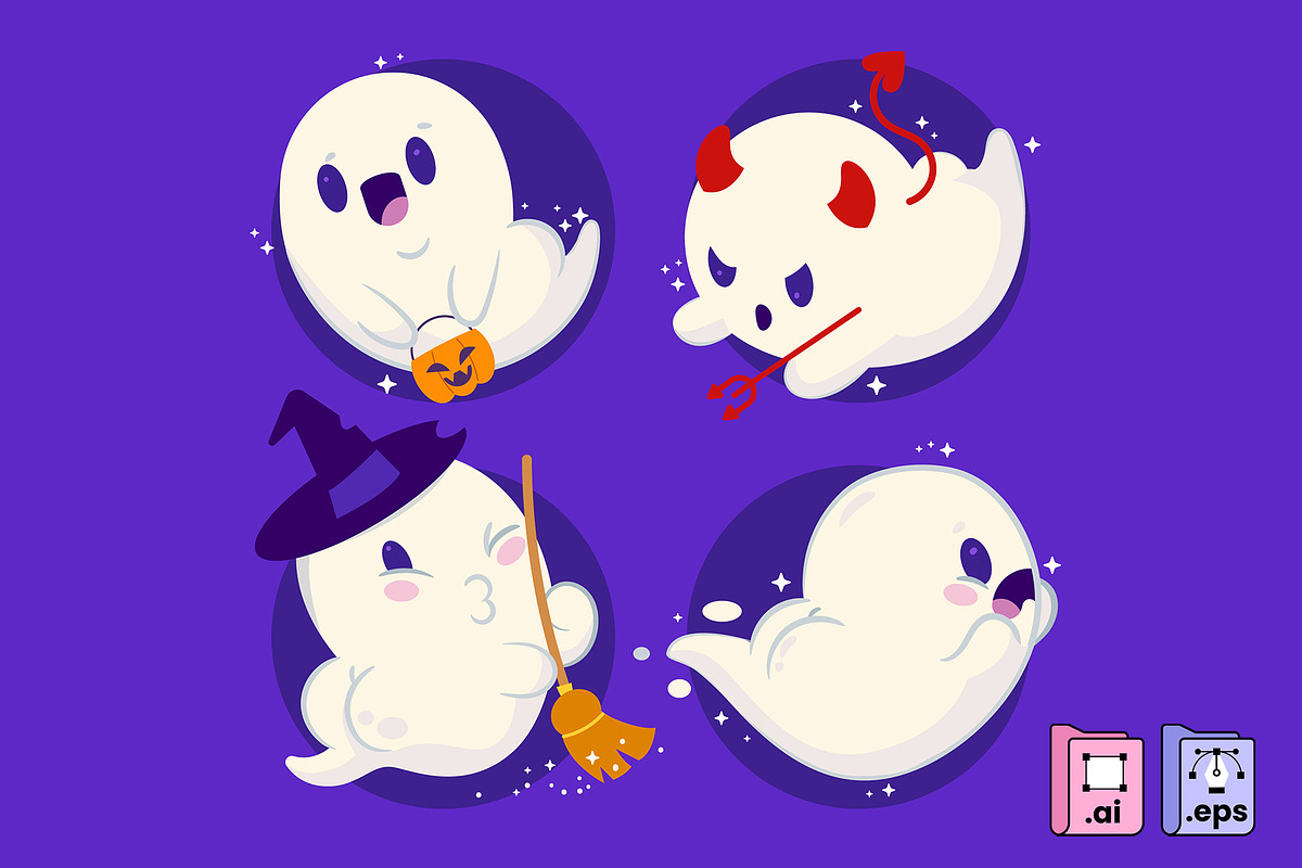 Booty Ghosts, a Seasonal Illustration by MISS CHATZ (Photo 2 of 3)