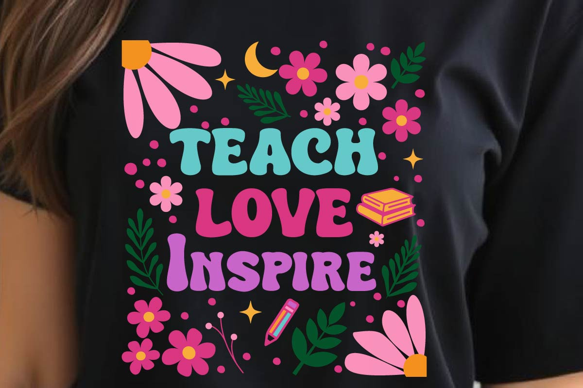Boho Floral Teacher Love Inspire SVG, an Object Graphic by EllaMaiyaali (Photo 3 of 5)