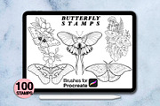100 procreate butterfly stamps, a Brush Add-On by Arts For Peace (Thumbnail 8 of 9)