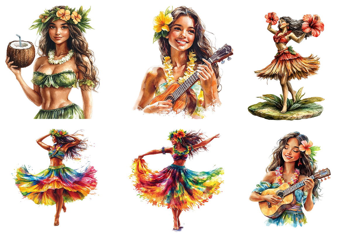 Hula Girl PNG Clipart, an Illustration by CreationArt (Photo 5 of 5)