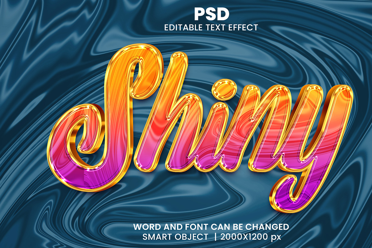 Shiny 3d Editable Psd Text Effect, a Brushes & More by bdrobin (Photo 2 of 2)