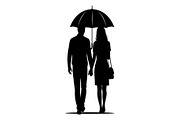 50 Couple Umbrella Silhouette Bundle, an Illustration by Designs_River (Thumbnail 12 of 51)