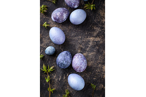 Festive Easter eggs in purple and, a Holiday Photo by Yulia Furman