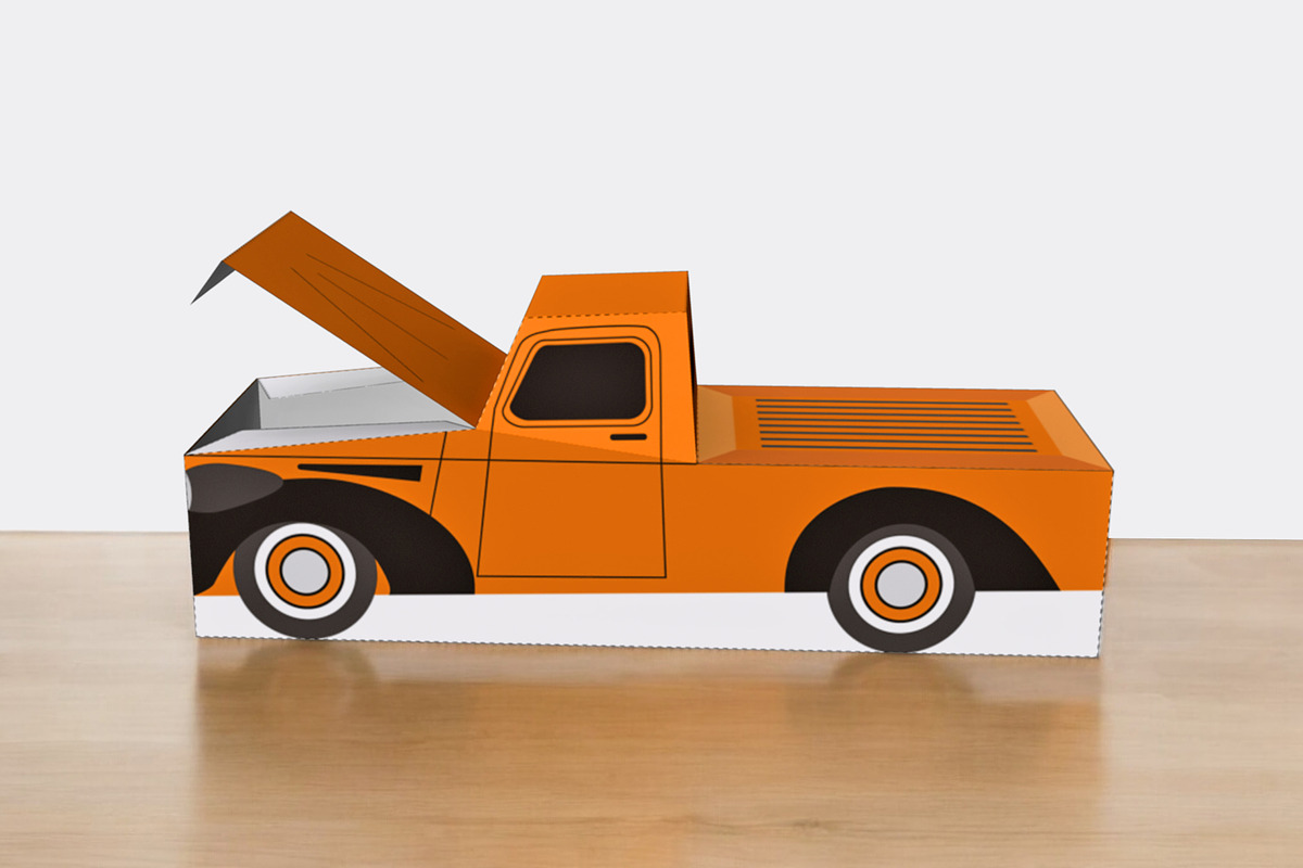 Vintage Pickup truck - 3d papercraft, a Print Template by PAPER amaze