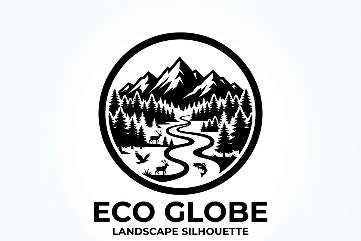60 Eco Globe Landscape Silhouette, a Technology Illustration by Amazin_art (Photo 11 of 29)