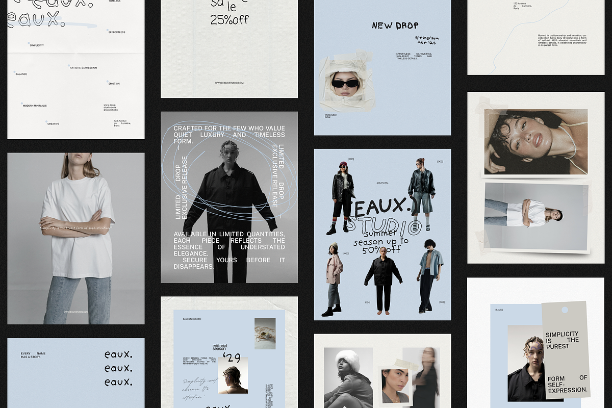 EAUX | SOCIAL MEDIA KIT, a Social Media Template by notgreystudio (Photo 2 of 10)
