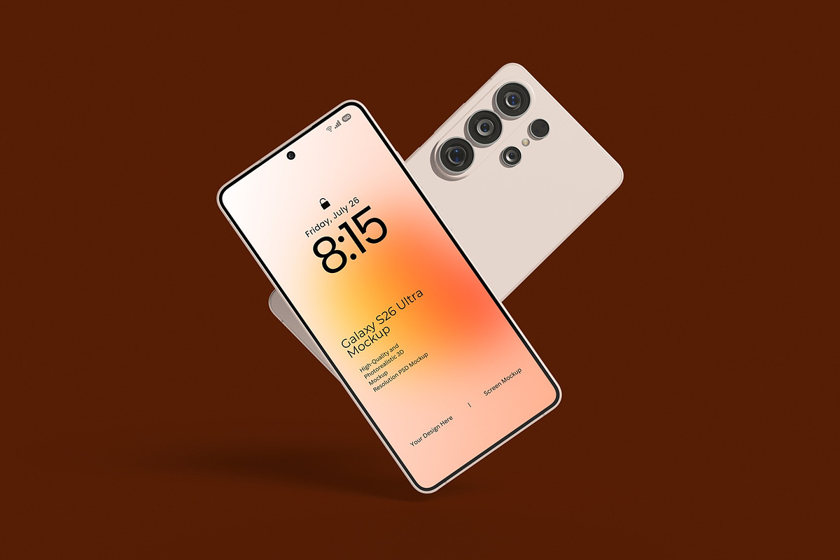 Samsung S26 Ultra Mockup Set 2, an Android Mockup by DSNA Mockup (Photo 7 of 8)