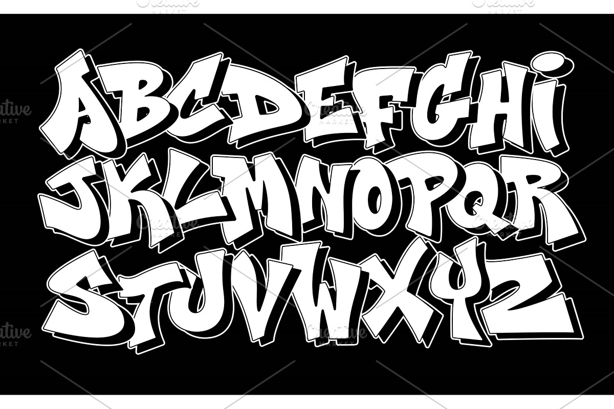 Street art font. Urban graffiti, an Illustration by winwin.art
