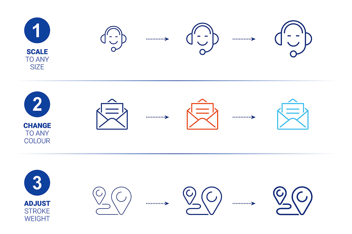 Contact Us Outline Vector Icon Set, an Outline Icon by FourLeafLover (Photo 4 of 6)