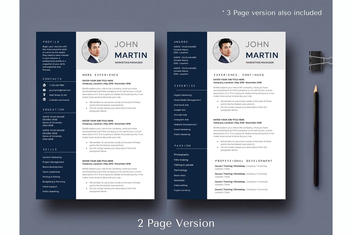 Word resume & cover letter template, a Resume Template by Climbwithelevator (Photo 3 of 11)