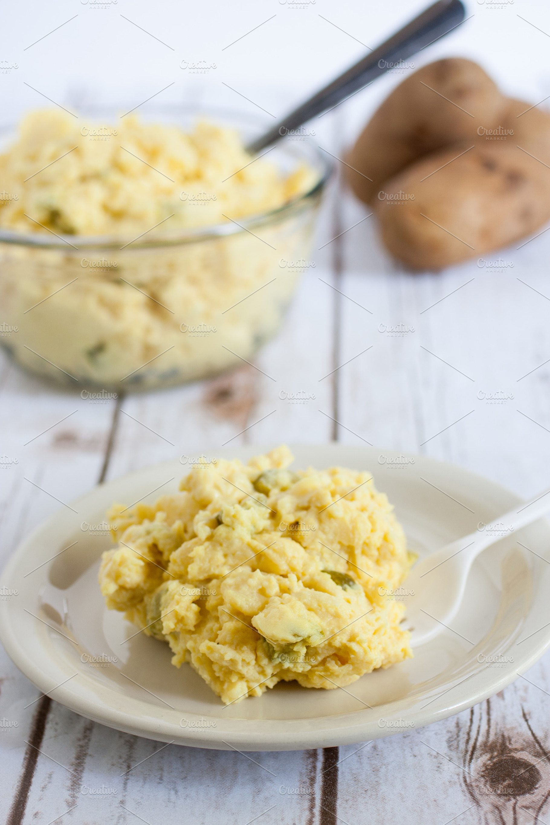 Classic potato salad stock photo containing celebration and classic recipes, a Food & Drink Photo by Southern Light