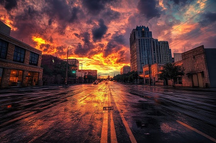 Captivating Sunset Casts Vibrant Hue, a Photo by Tanuart