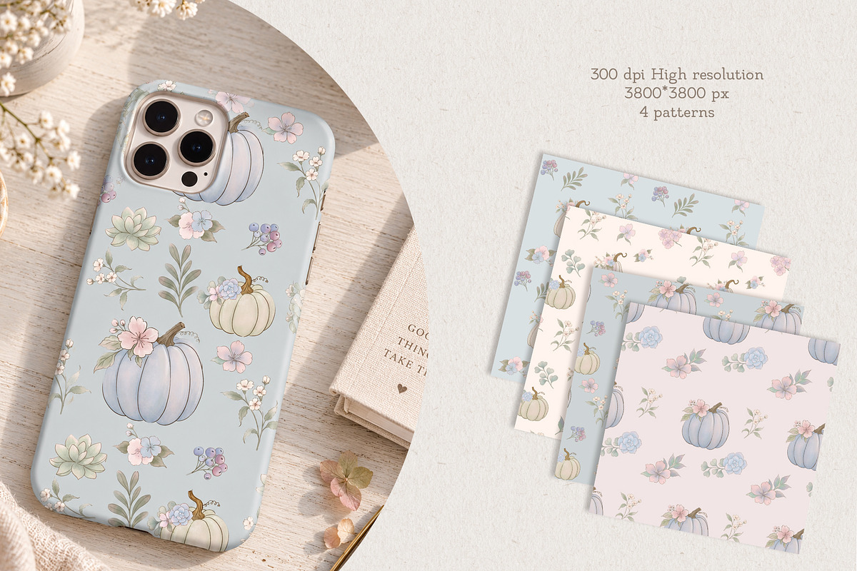 Blush Autumn Floral collection, a Seasonal Illustration by AlenaVlasko stock Market (Photo 3 of 9)