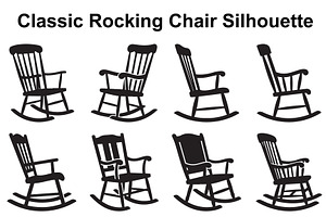 Heritage Rocking Chair Silhouettes, an Object Graphic by Creativeshirt