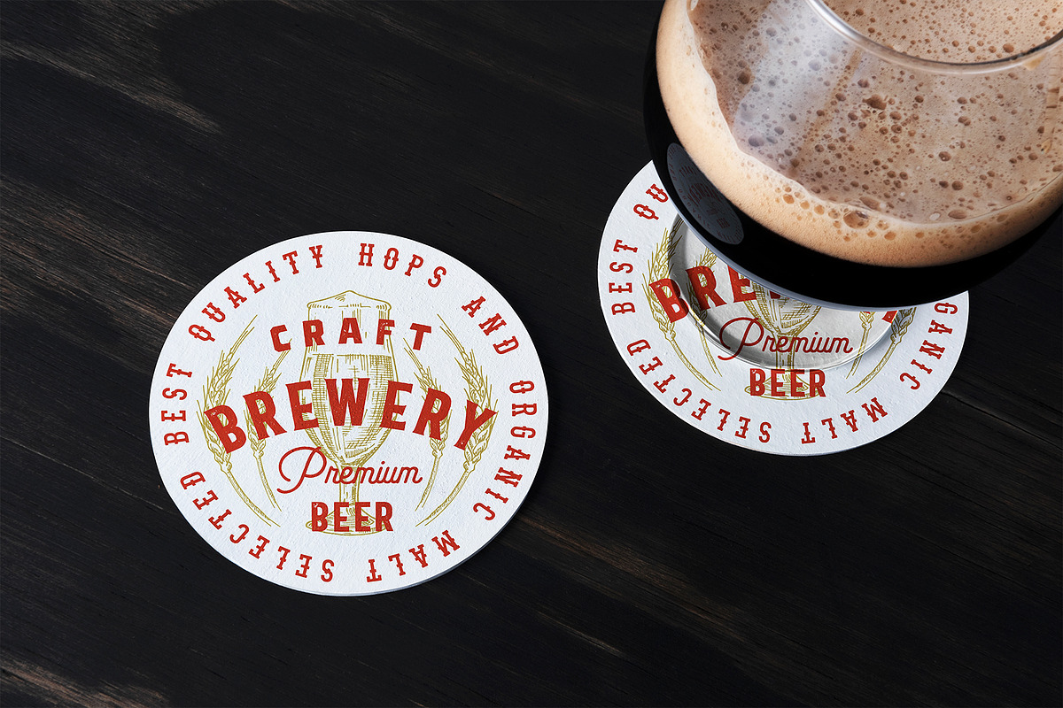 Beer Coaster Mockup, a Cups & Container Mockup by Graphicnugget (Photo 2 of 8)