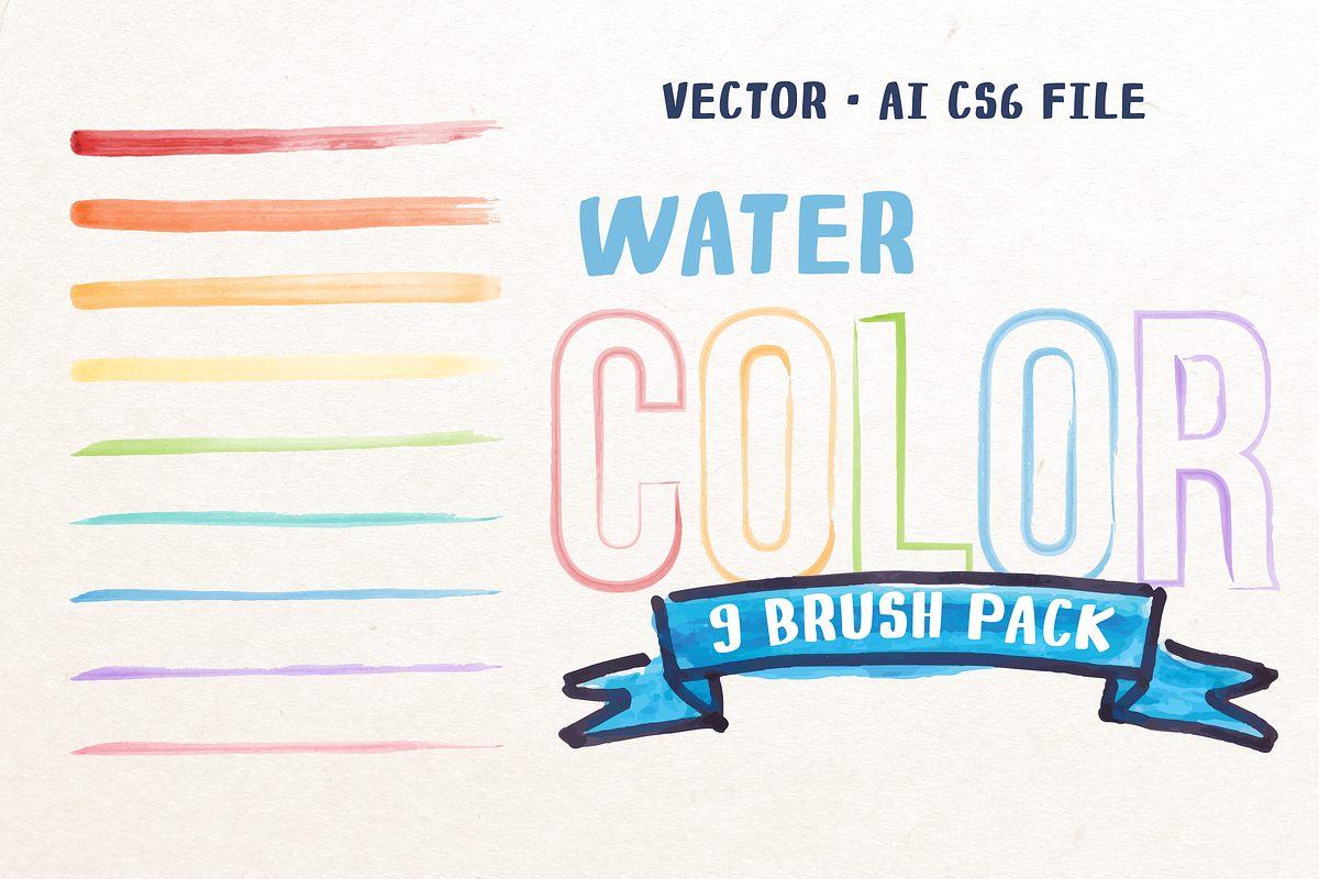 Watercolor 9 Brush Pack, a Brush Add-On by Linepup Design Co.