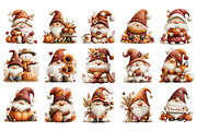 Autumn Gnome PNG Clipart Bundle, a Seasonal Illustration by Nicolle's Colorful Art (Thumbnail 4 of 6)