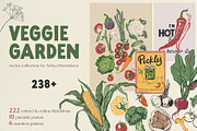 Vegetables vector poster pattern, an Object Graphic by Yuliya Derbisheva (Thumbnail 1 of 10)