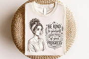 Be Kind to Yourself Messy Bun Girl, a Seasonal Illustration by CraftArtStudio (Thumbnail 4 of 4)