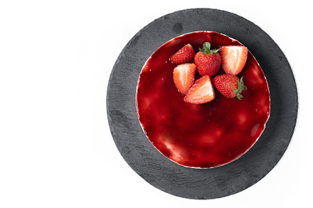 Cheesecake with strawberries isolated on white background, a Food & Drink Photo by etorres69