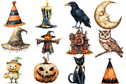 Antique Halloween Clipart, an Illustration by Designworld (Thumbnail 2 of 5)