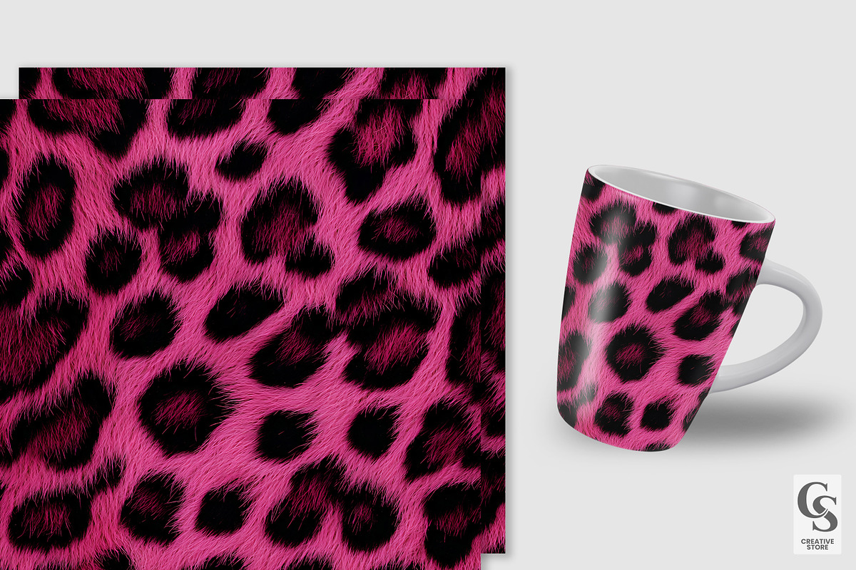 Hot Pink Leopard Fur Digital Papers, a Pattern Graphic by Creative Store (Photo 2 of 5)