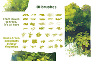 Foliage Nature Procreate Brushes, a Brush Add-On by Cozy Brushery (Thumbnail 4 of 7)