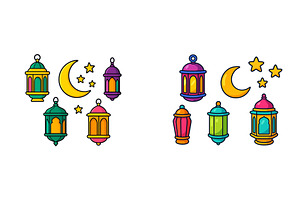 Colorful decorative lanterns and, an Illustration by ZinetroN