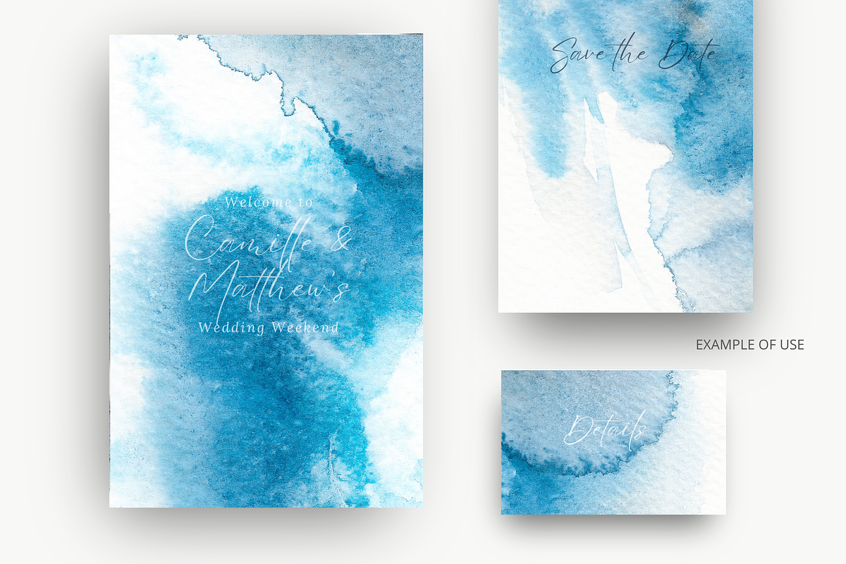 Watercolor Blue Textures Backgrounds, a Texture Graphic by Kolorata Art (Photo 7 of 7)