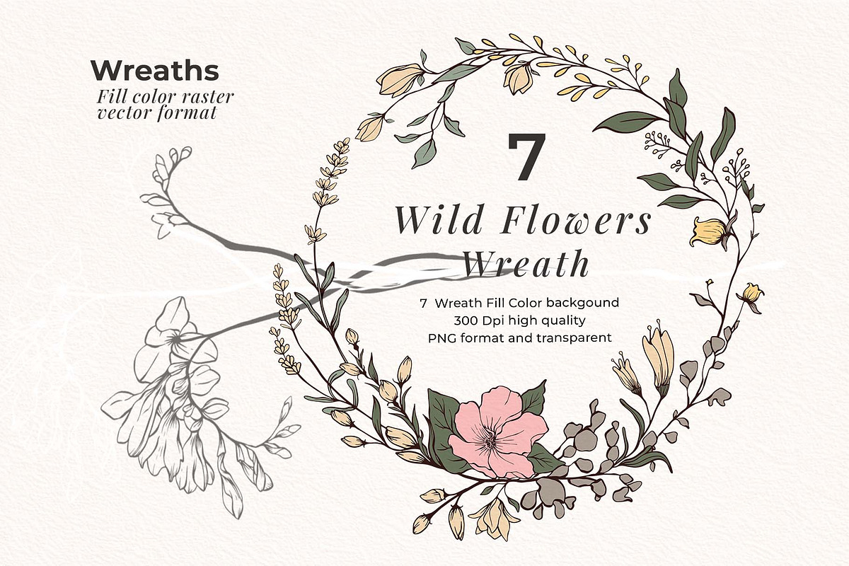 Wild Flowers Botanical Illustration, a Decorative Illustration by Papatongartist (Photo 6 of 14)