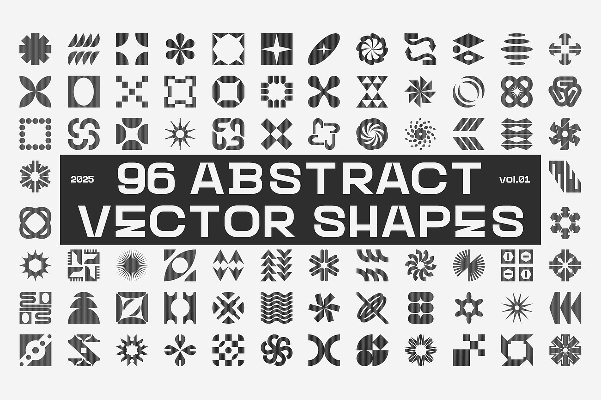 96 Abstract Vector Shapes, an Object Graphic by romanlypovyi (Photo 1 of 8)