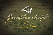 Geographica Script, a Script Font by Three Islands Press (Thumbnail 1 of 5)